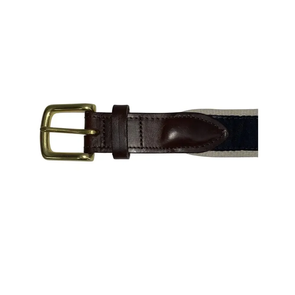 Chicago White Sox Belt Mens 30 Vineyard Vines Leather Woven Preppy Brass Buckle
